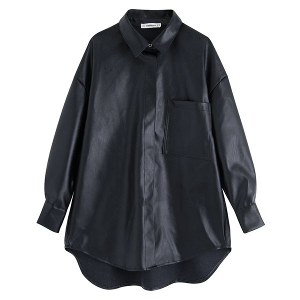 fandy lokar high imitation leather blouses women fashion pu leather shirts women elegant pockets female ladies jc, White
fandy lokar high imitation leather blouses women fashion pu leather shirts women elegant pockets female ladies jc, White