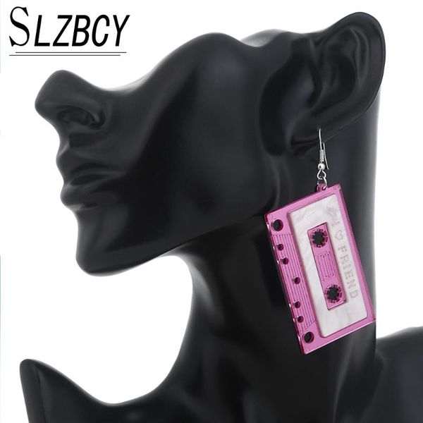 new vintage cassette tape drop earrings for women 80s 90s funny personality acrylic earring exaggerate night club party jewelry, Silver
new vintage cassette tape drop earrings for women 80s 90s funny personality acrylic earring exaggerate night club party jewelry, Silver
