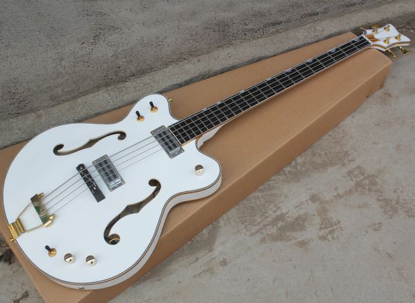 4 strings white electric bass with gold hardware,semi hollow maple body,rosewood fingerboard,can be customized as requested
4 strings white electric bass with gold hardware,semi hollow maple body,rosewood fingerboard,can be customized as requested