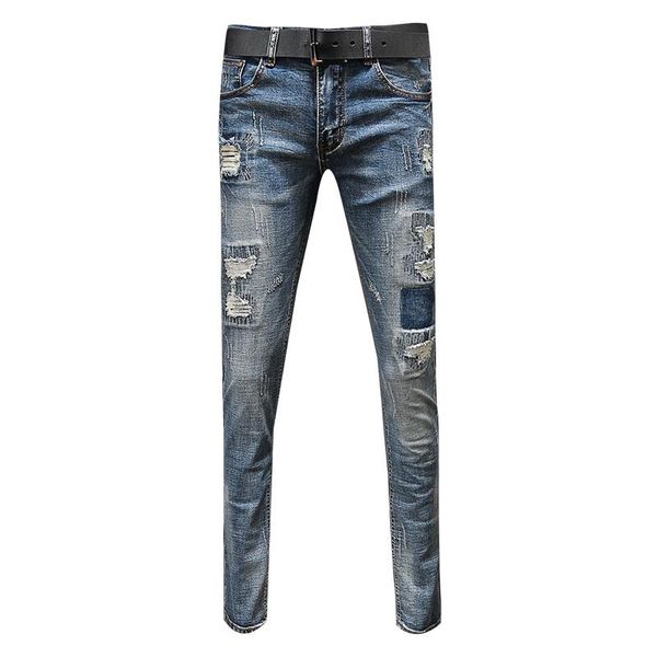 summer fashion hole jeans men's slim feet light embroidery flower youth trend stretch korean pants, Blue
summer fashion hole jeans men's slim feet light embroidery flower youth trend stretch korean pants, Blue