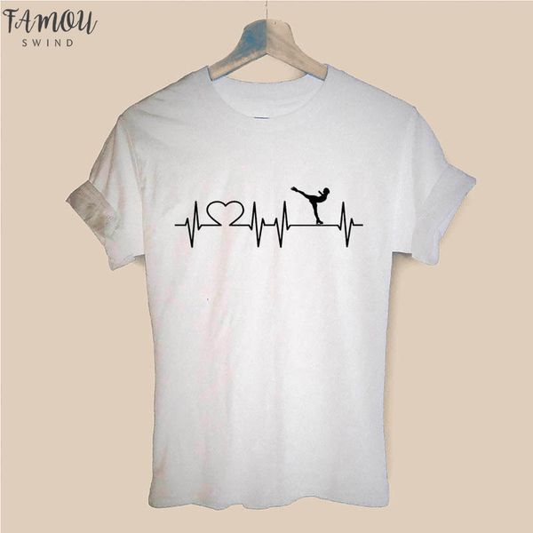 summer fashion heartbeat ice skating figure skater women t shirts new printed short sleeve cotton girl female clothing, White
summer fashion heartbeat ice skating figure skater women t shirts new printed short sleeve cotton girl female clothing, White