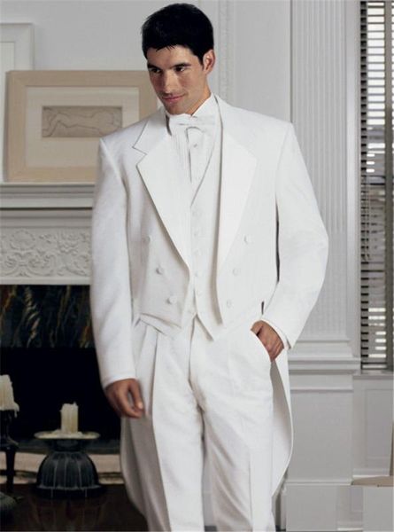 notch lapel white tailcoat new arrival 3 pieces (jacket+pants+tie+vest) fashion terno masculino bespoke latest coat pant style, White;black
notch lapel white tailcoat new arrival 3 pieces (jacket+pants+tie+vest) fashion terno masculino bespoke latest coat pant style, White;black