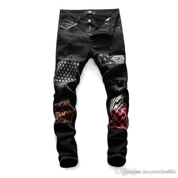 tide brand casual mens pants wild fashion high-quality mens stitching printing luxury designer small feet jeans motorcycle hip-hop trousers, Blue
tide brand casual mens pants wild fashion high-quality mens stitching printing luxury designer small feet jeans motorcycle hip-hop trousers, Blue