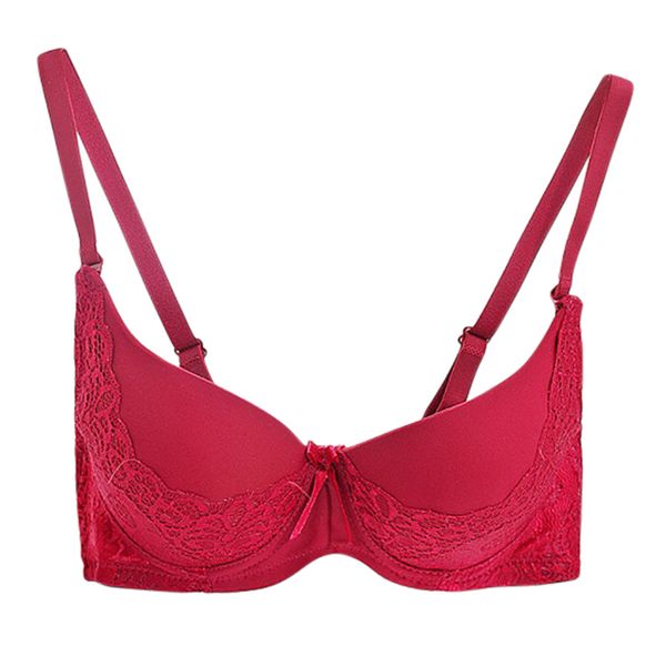women adjusted straps sheer bra lace push up seamless padded lingerie brassiere, Red;black
women adjusted straps sheer bra lace push up seamless padded lingerie brassiere, Red;black