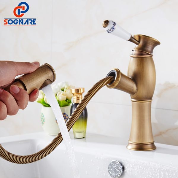 sognare pull out basin faucet antique brass retro bathroom basin sink faucet cold water copper taps water torneira
sognare pull out basin faucet antique brass retro bathroom basin sink faucet cold water copper taps water torneira