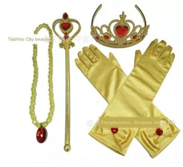 flowers' baby princess dress gloves dress long tube yellow red diamond gloves necklace crown love scepter five-piece set, White
flowers' baby princess dress gloves dress long tube yellow red diamond gloves necklace crown love scepter five-piece set, White