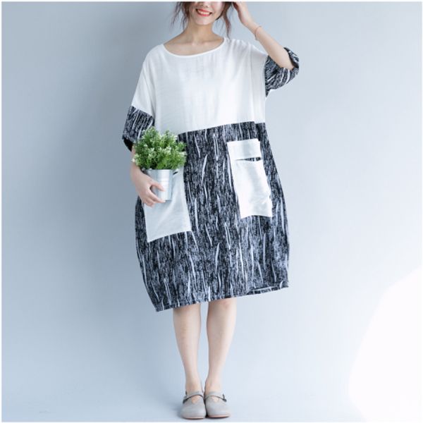 literary dress for women cotton linen robe longue femme ete coton patchwork pockets ladies dresses casual korean dress vestido, Black;gray
literary dress for women cotton linen robe longue femme ete coton patchwork pockets ladies dresses casual korean dress vestido, Black;gray