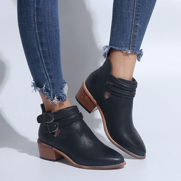 winter women boots ponited toe shoes pure color booties buckle strap square heel single shoes wedges outdoor warm dropship, Black
winter women boots ponited toe shoes pure color booties buckle strap square heel single shoes wedges outdoor warm dropship, Black