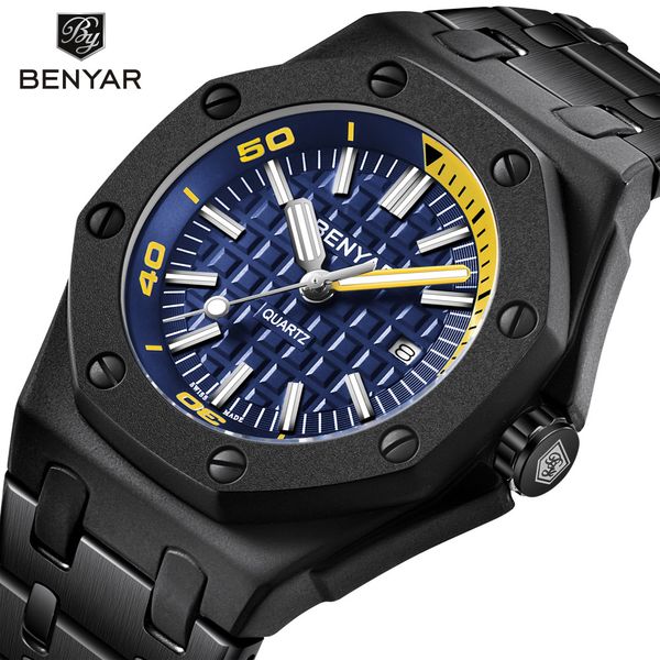Watches men Watch BENYAR quartz sport men full steel wristwatches dive 30m Casual watch relogio masculino
Watches men Watch BENYAR quartz sport men full steel wristwatches dive 30m Casual watch relogio masculino