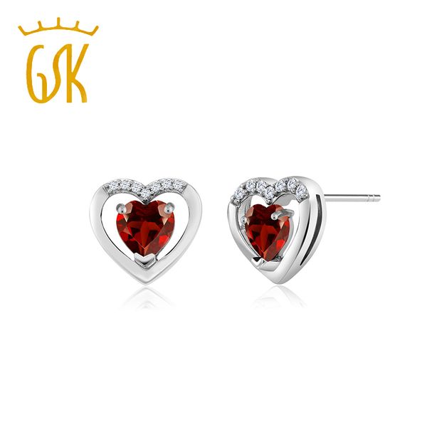 10k white gold 0.76 ct red garnet white diamond heart shape earrings, Golden;silver
10k white gold 0.76 ct red garnet white diamond heart shape earrings, Golden;silver