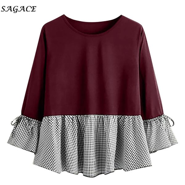 sagace women plus size long sleeve ruffles bow tie o-neck t-shirt fashion long-sleeve spring pullover ladies, White
sagace women plus size long sleeve ruffles bow tie o-neck t-shirt fashion long-sleeve spring pullover ladies, White