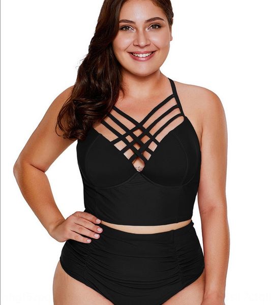 2019 size plus fat high waist pure color bikini women's bikini swimsuit split swimsuit, White;black
2019 size plus fat high waist pure color bikini women's bikini swimsuit split swimsuit, White;black