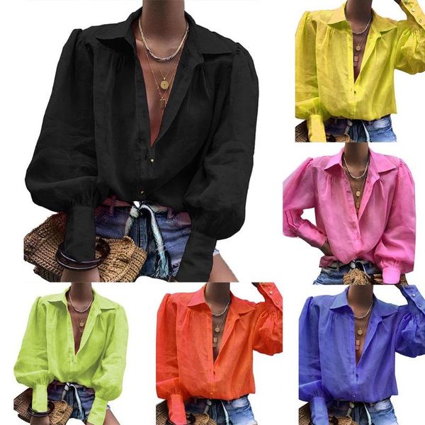 2020 new woman shirts elegant blouses women long sleeve shirt blouse solid bright color all-match turn down collar v neck shirt, White
2020 new woman shirts elegant blouses women long sleeve shirt blouse solid bright color all-match turn down collar v neck shirt, White