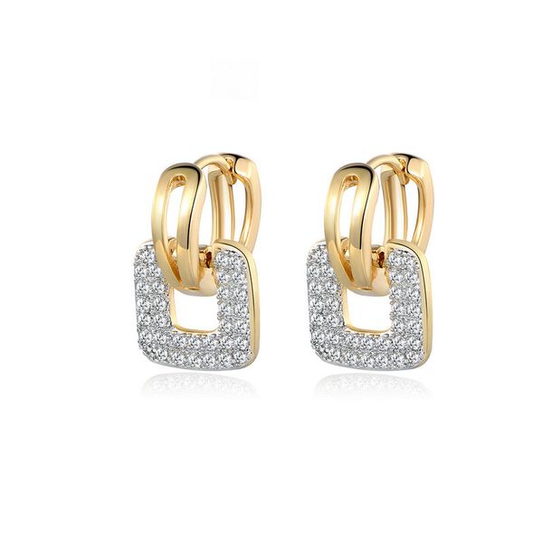 

fashion 2017 unique square shaped piercing small huggie hoop earrings for women earing round jewelry, Golden;silver