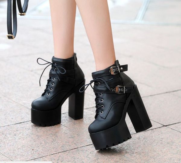 2019 new autumn/ winter women ankle boots platform buckle strap lace up leather boot black ladies shoes motorcycle boots
2019 new autumn/ winter women ankle boots platform buckle strap lace up leather boot black ladies shoes motorcycle boots