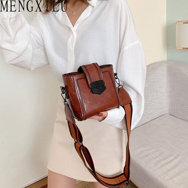 mengxilu wide shoulder strap flap crossbody bags for women 2020 vintage leather female messenger bag small purse rivet handbags
mengxilu wide shoulder strap flap crossbody bags for women 2020 vintage leather female messenger bag small purse rivet handbags
