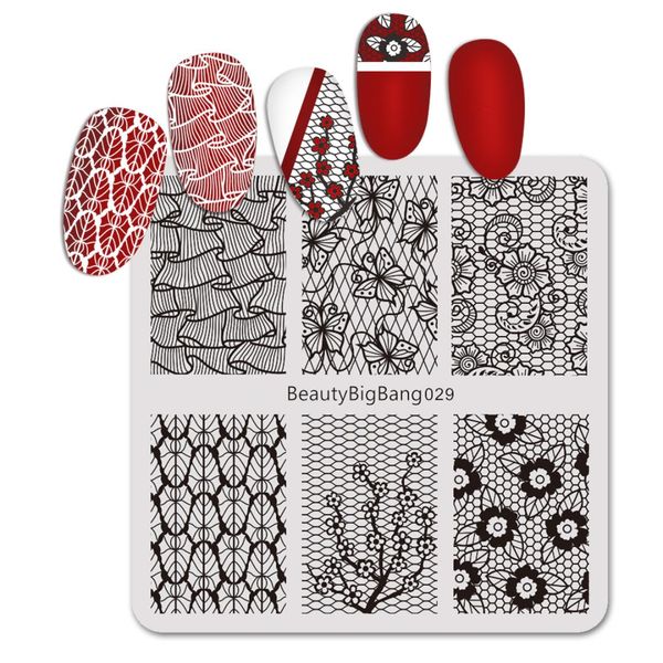 beautybigbang 6*6cm square nail stamping plates lace flower pattern nail art stamp stamping template image plate stencils, White
beautybigbang 6*6cm square nail stamping plates lace flower pattern nail art stamp stamping template image plate stencils, White