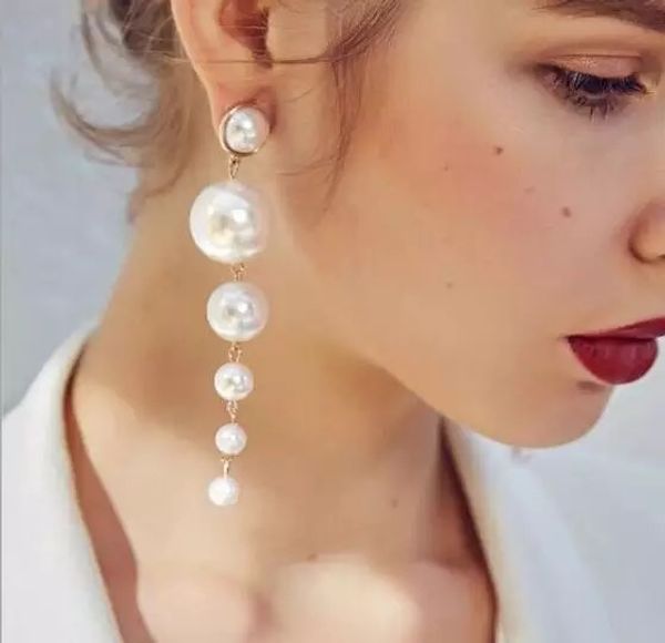 new simple earrings creative temperament long and small pearl earrings wind little woman wind, Silver
new simple earrings creative temperament long and small pearl earrings wind little woman wind, Silver