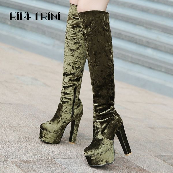 ribetrini women over knee high boots vintage square high heel boots soft faux suede winter fur shoes woman platform, Black
ribetrini women over knee high boots vintage square high heel boots soft faux suede winter fur shoes woman platform, Black