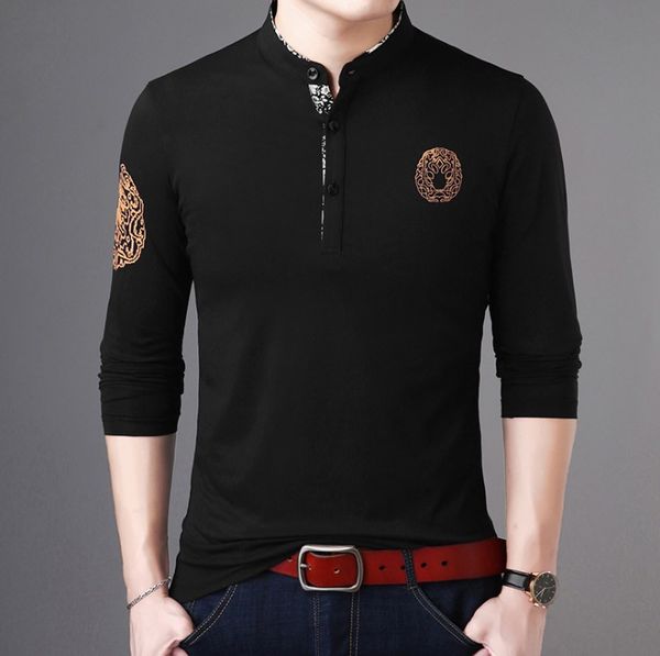 stand collar long sleeved polos men's spring autumn solid color slim bottoming shirt thin section autumn cotton, White;black
stand collar long sleeved polos men's spring autumn solid color slim bottoming shirt thin section autumn cotton, White;black