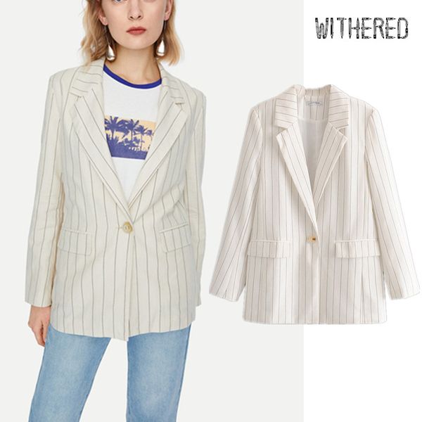 withered 2019 autumn england simple striped casual blazer feminino blazer women mujer 2019 women blazers and jackets, White;black
withered 2019 autumn england simple striped casual blazer feminino blazer women mujer 2019 women blazers and jackets, White;black