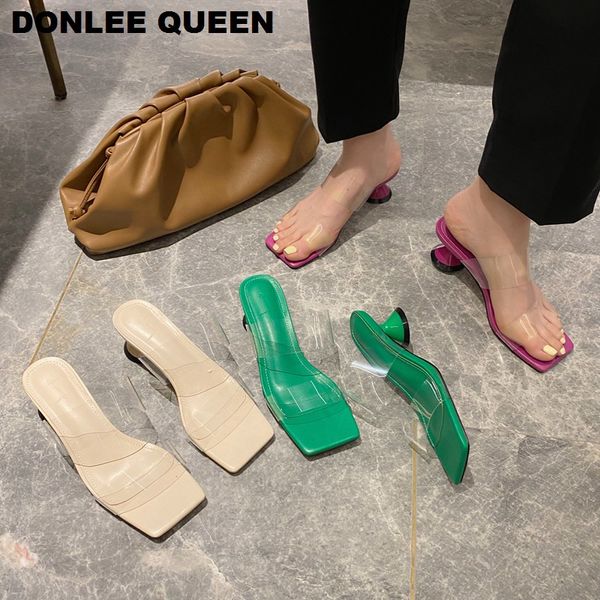 fashion transparent slippers women low heels sandals clear pvc slides square toe slipper 2020 summer shoes sandalias mujer, Black
fashion transparent slippers women low heels sandals clear pvc slides square toe slipper 2020 summer shoes sandalias mujer, Black
