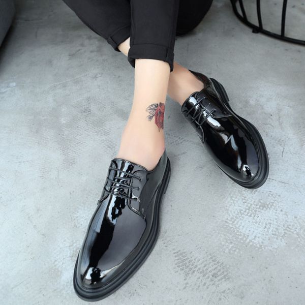 men's business shoes men's patent leather wedding groom's casual shoes british fashion dress for men, Black
men's business shoes men's patent leather wedding groom's casual shoes british fashion dress for men, Black