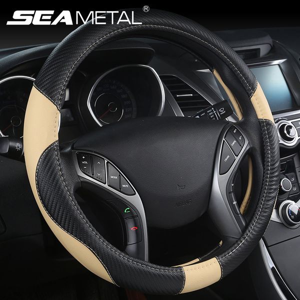 car-styling steering wheel cover carbon fiber leather 37-38cm cars wheel covers anti slip breathable universal auto accessories 
car-styling steering wheel cover carbon fiber leather 37-38cm cars wheel covers anti slip breathable universal auto accessories