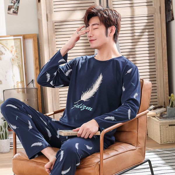 cotton sleepwear casual home wear male pajamas plus size 2019 summe cartoon pajamas set men's clothing spring autumn long sleeve, Black;brown
cotton sleepwear casual home wear male pajamas plus size 2019 summe cartoon pajamas set men's clothing spring autumn long sleeve, Black;brown