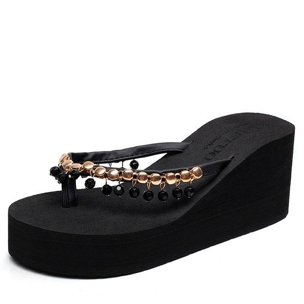 woman slippers high heels 7cm beach flip flops summer sandals bohemia slippers wedges platform sandals ladies shoes female, Black
woman slippers high heels 7cm beach flip flops summer sandals bohemia slippers wedges platform sandals ladies shoes female, Black