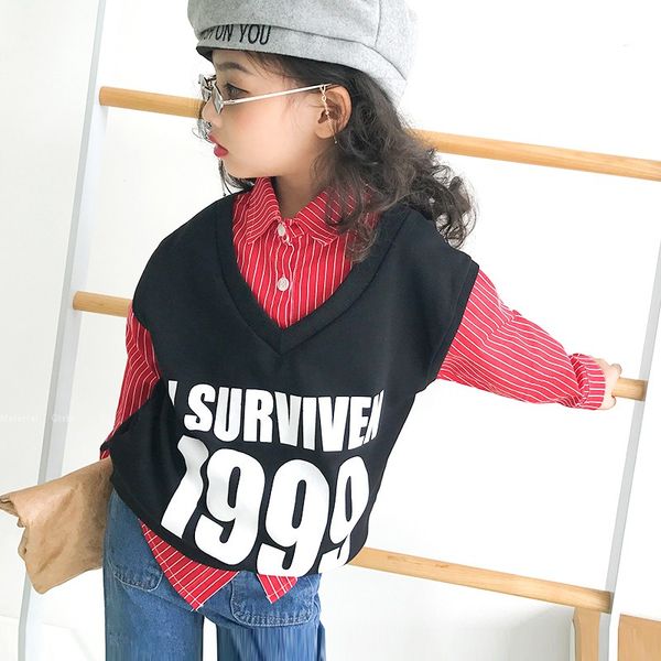 girls sweater 2018 autumn new girls fake two-piece shirt collar casual print turtleneck letters t-shirt, Black
girls sweater 2018 autumn new girls fake two-piece shirt collar casual print turtleneck letters t-shirt, Black