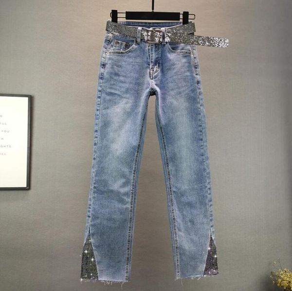 jeans female 2020 spring autumn new european station high waist diamond-studded colored diamonds micro wide leg pants q555, Blue
jeans female 2020 spring autumn new european station high waist diamond-studded colored diamonds micro wide leg pants q555, Blue