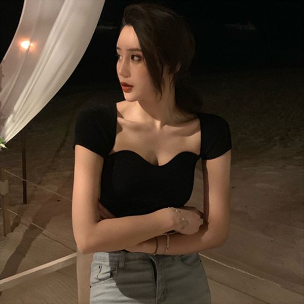 anchor arc neckline knitwear t- knitted shirt knitwear short navel short sleeve simple t-shirt top, White
anchor arc neckline knitwear t- knitted shirt knitwear short navel short sleeve simple t-shirt top, White