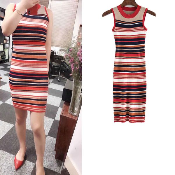 2018 amoi products in europe and american style slim fit elasticity stripes knitted midi skirt women's sleeveless crew neck dres, White;black
2018 amoi products in europe and american style slim fit elasticity stripes knitted midi skirt women's sleeveless crew neck dres, White;black