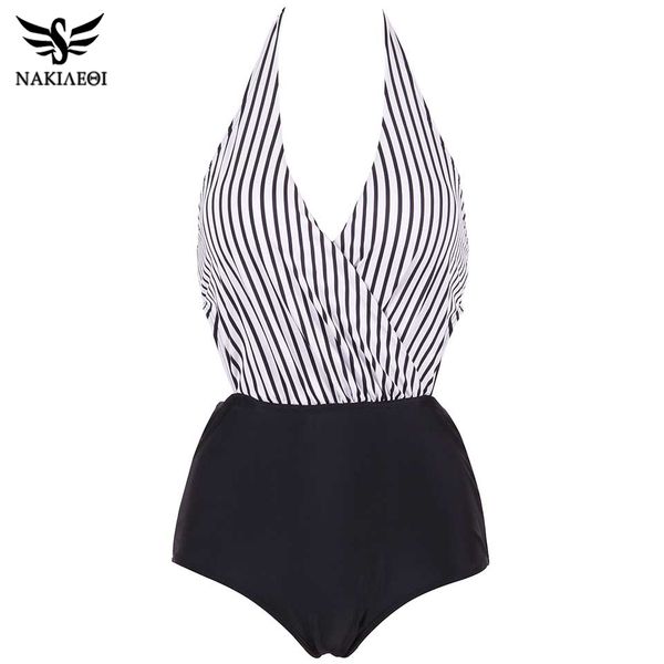 nakiaeoi 2019 new one piece swimsuit plus size women swimwear backless halter swimsuit patchwork bathing suit swim wear, White;black
nakiaeoi 2019 new one piece swimsuit plus size women swimwear backless halter swimsuit patchwork bathing suit swim wear, White;black