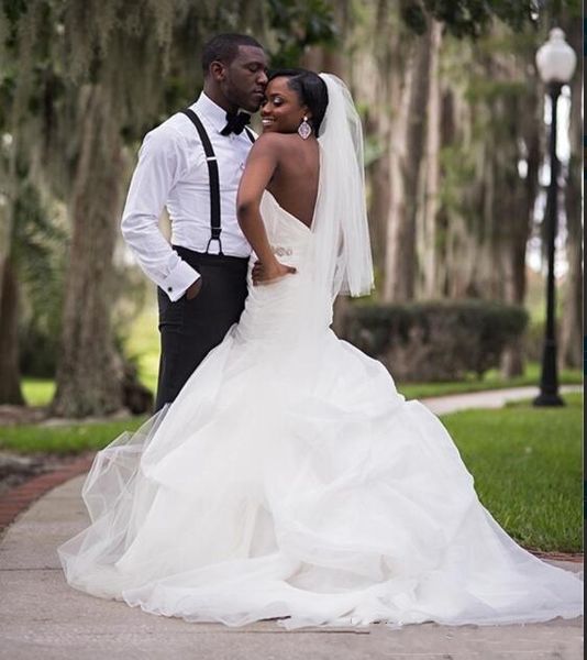 Country Sweetheart Mermaid Wedding Dresses With Sash Beads/Sequins Ruched Train Backless Wedding Dress Count Train African Bridal Gowns
Country Sweetheart Mermaid Wedding Dresses With Sash Beads/Sequins Ruched Train Backless Wedding Dress Count Train African Bridal Gowns