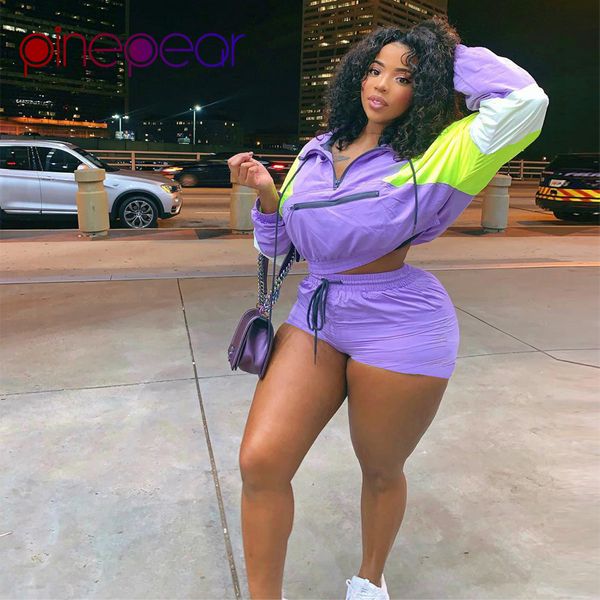 pinepear purple patchwork long sleeve hoodie crop and shorts 2 piece set 2019 women fitness suit gym sport wear dropshipping, White;red
pinepear purple patchwork long sleeve hoodie crop and shorts 2 piece set 2019 women fitness suit gym sport wear dropshipping, White;red