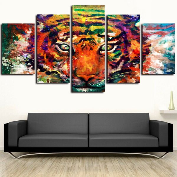 5 piece canvas wall art oil paintings giclee print colorful abstract animal snow tiger modern pictures poster for living room home decor
5 piece canvas wall art oil paintings giclee print colorful abstract animal snow tiger modern pictures poster for living room home decor