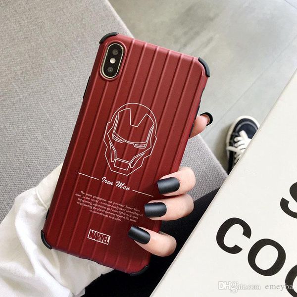 luxury designer cool marvel 3d stripe suitcase phone case for iphone 11 pro xs max x xr coque fundas for iphone 8 7 6s plus capa back