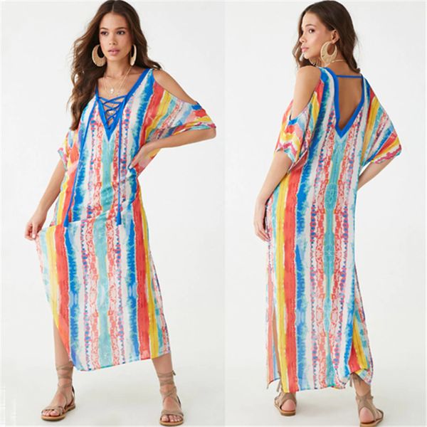 plus size beach cover up one-piece dress tunic saida de praia bikini color stripe print swimsuit woman acetate sierra surfer, Blue;gray
plus size beach cover up one-piece dress tunic saida de praia bikini color stripe print swimsuit woman acetate sierra surfer, Blue;gray