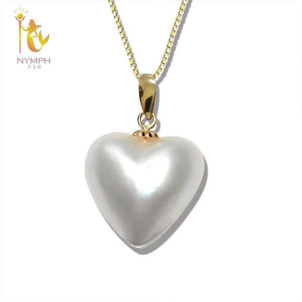 nymph 18k yellow gold japan mabe pearl pendant au750 fine pearl jewelry pendant for women d311, Silver