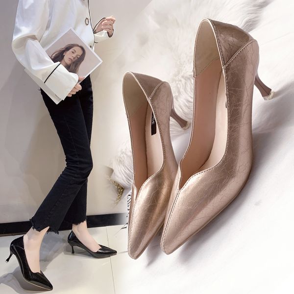 new fashion 2020 women pumps thin high heels pointed toe women shoes heel ladies walking shoes pu leather, Black
new fashion 2020 women pumps thin high heels pointed toe women shoes heel ladies walking shoes pu leather, Black