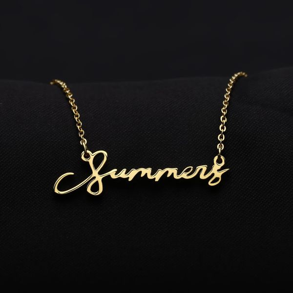 unique signature custom necklace gold color stainless steel personalized handwriting necklaces for gift nameplate pendant choker, Silver
unique signature custom necklace gold color stainless steel personalized handwriting necklaces for gift nameplate pendant choker, Silver