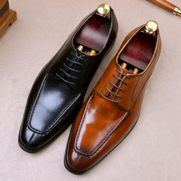 man formal dress derby shoes classic genuine leather handmade wedding flats pointed toe laces men's footwear ss507, Black
man formal dress derby shoes classic genuine leather handmade wedding flats pointed toe laces men's footwear ss507, Black