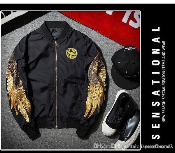 mens embroidered casual jacket pilot couple loose autumn fashion japanese casual baseball uniform designer long sleeve coats, Black;brown
mens embroidered casual jacket pilot couple loose autumn fashion japanese casual baseball uniform designer long sleeve coats, Black;brown