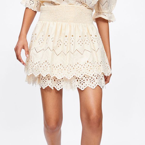 european wind 2019 new beige summer thin self-cultivation hollow out embroidery skirt half-body short skirt mf051, Black
european wind 2019 new beige summer thin self-cultivation hollow out embroidery skirt half-body short skirt mf051, Black
