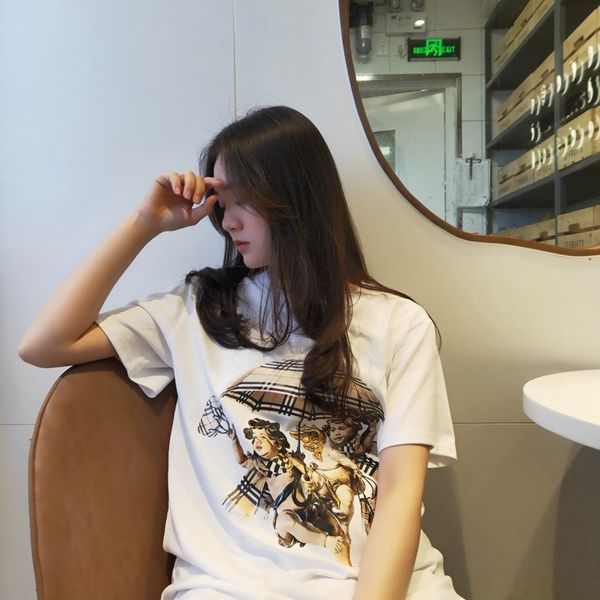19SS Hot Sale New Style Leisure and Fashion Womens Designer T Shirts Cherub Print Pure Cotton Black and White Womens Designer Clothing
19SS Hot Sale New Style Leisure and Fashion Womens Designer T Shirts Cherub Print Pure Cotton Black and White Womens Designer Clothing