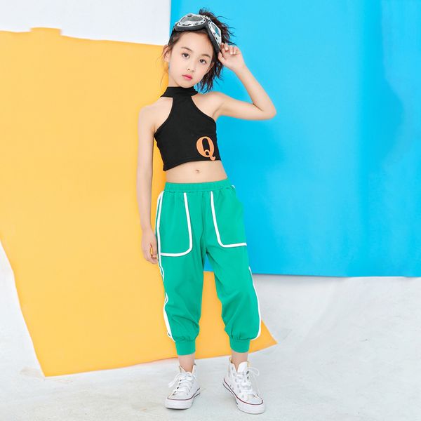 kids ballroom costumes hip hop clothing dance jazz girls performance stage costume black vest hiphop pants dance wear dqs4018, Black;red
kids ballroom costumes hip hop clothing dance jazz girls performance stage costume black vest hiphop pants dance wear dqs4018, Black;red