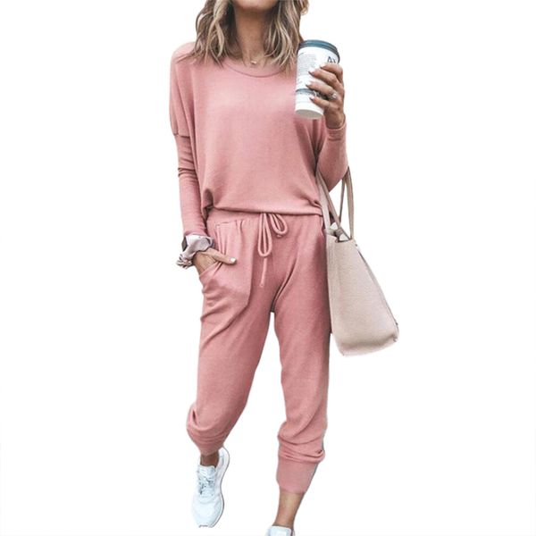 running sets women casual 2-piece outfit set long sleeve solid color and drawstring pants tracksuit two piece outfits /2, Black;blue
running sets women casual 2-piece outfit set long sleeve solid color and drawstring pants tracksuit two piece outfits /2, Black;blue