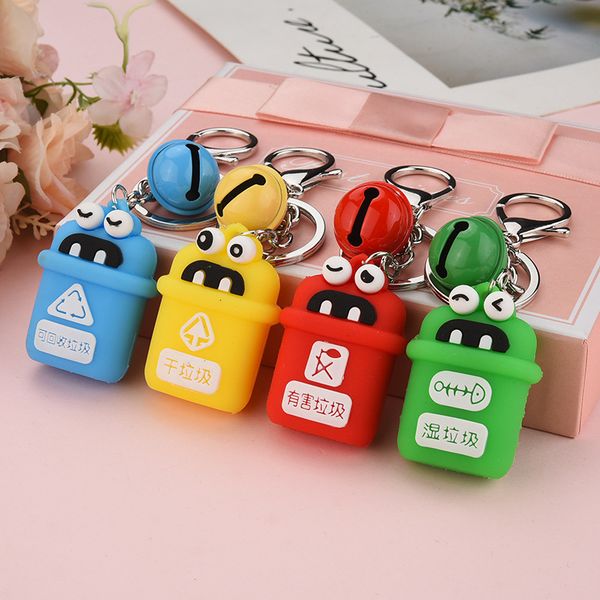 mini pvc soft rubber garbage classification keyring key chain trash can pendant keychain keyring color random, Silver
mini pvc soft rubber garbage classification keyring key chain trash can pendant keychain keyring color random, Silver